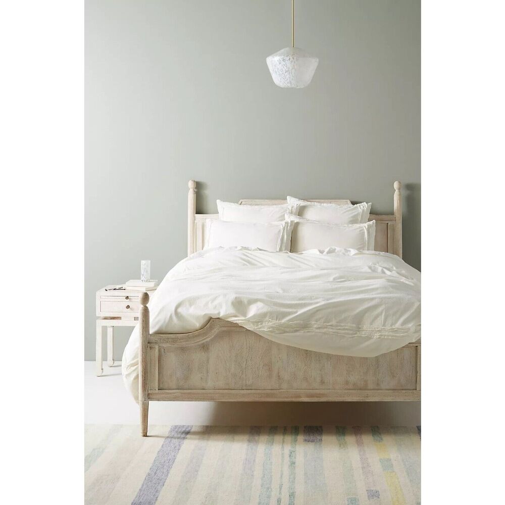 New Anthropologie Joey Washed Percale Duvet Cover size CalKing